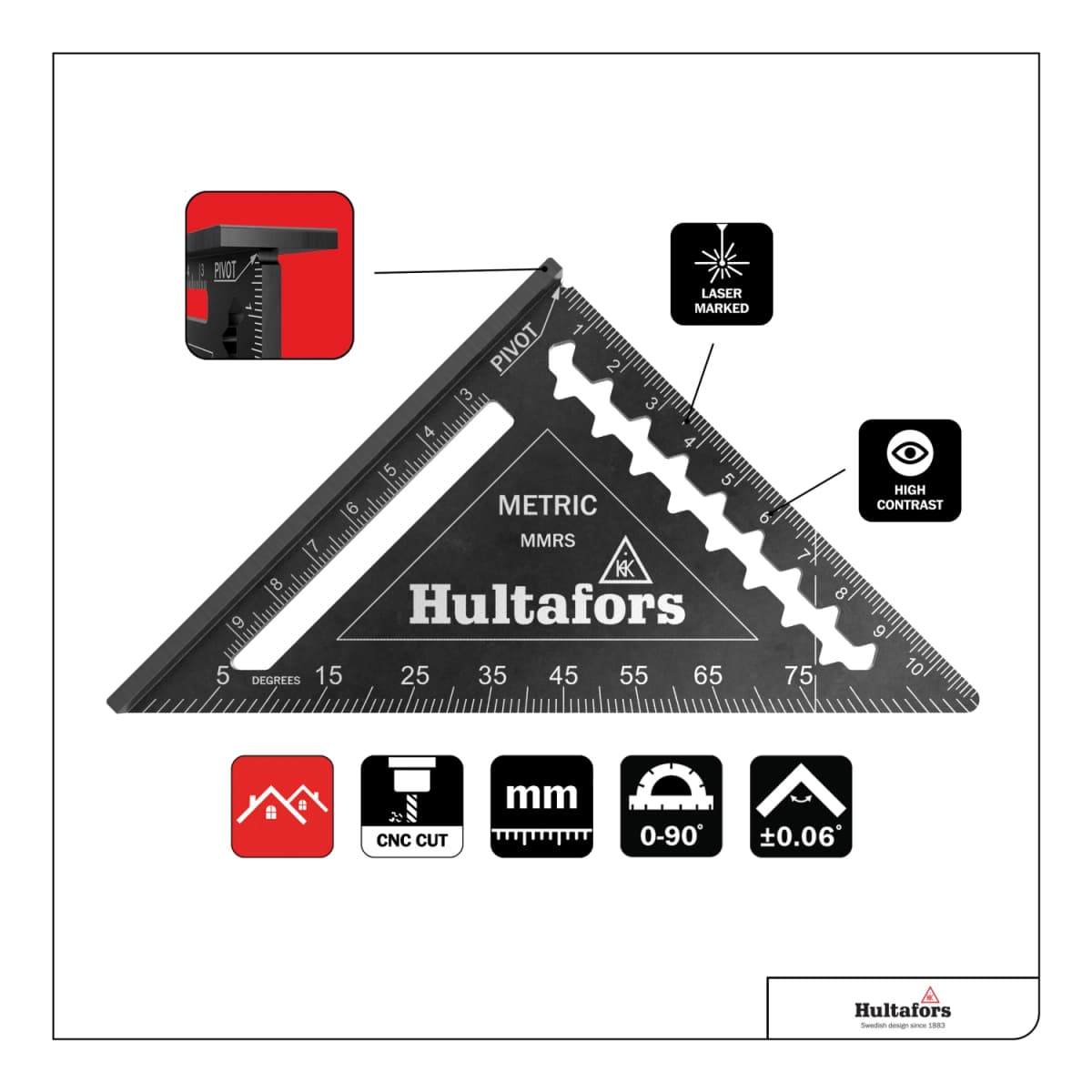 Hultafors MRS Metric Rafter Square Meetdriehoek - 11 Cm thumbnail 3