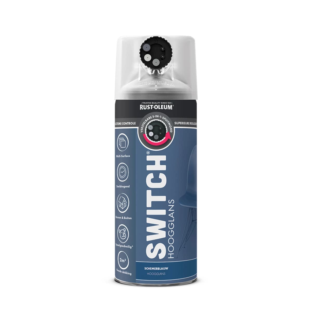 Rust-Oleum Switch Spuitlak - Hoogglans Schemerblauw - 400ml