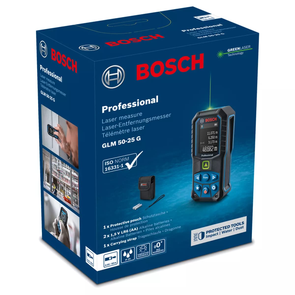 Bosch GLM 50-25 G Afstandsmeter In Tas - 50m - Groen thumbnail 2