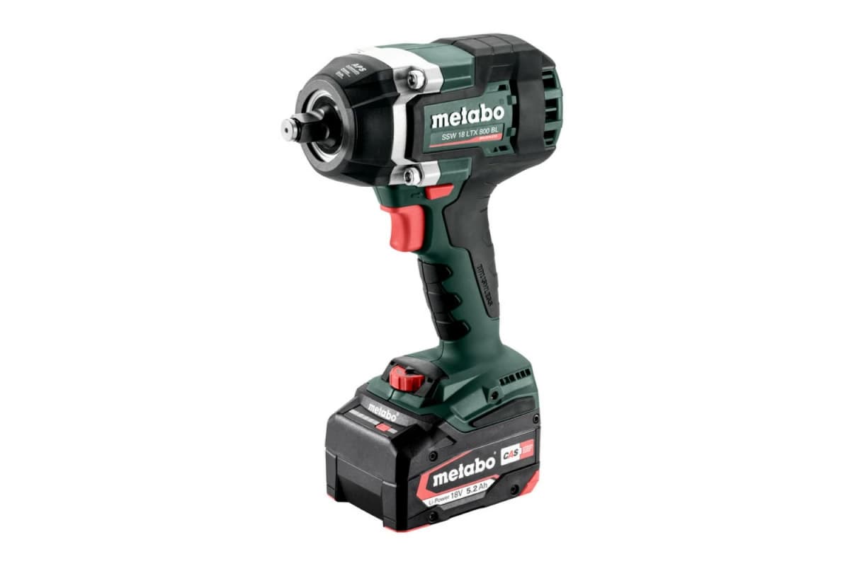 Metabo SSW 18 LTX 800 BL 18V Li-ion Accu Slagmoersleutel Set (2x 5.2Ah Accu) In MetaBOX - 800Nm thumbnail 2