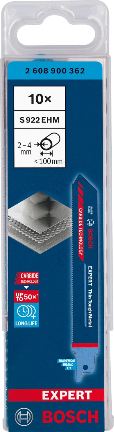 Bosch EXPERT S922EHM Thin Tough Metal Reciprozaagblad - 150mm - Metaal (10st) thumbnail 2