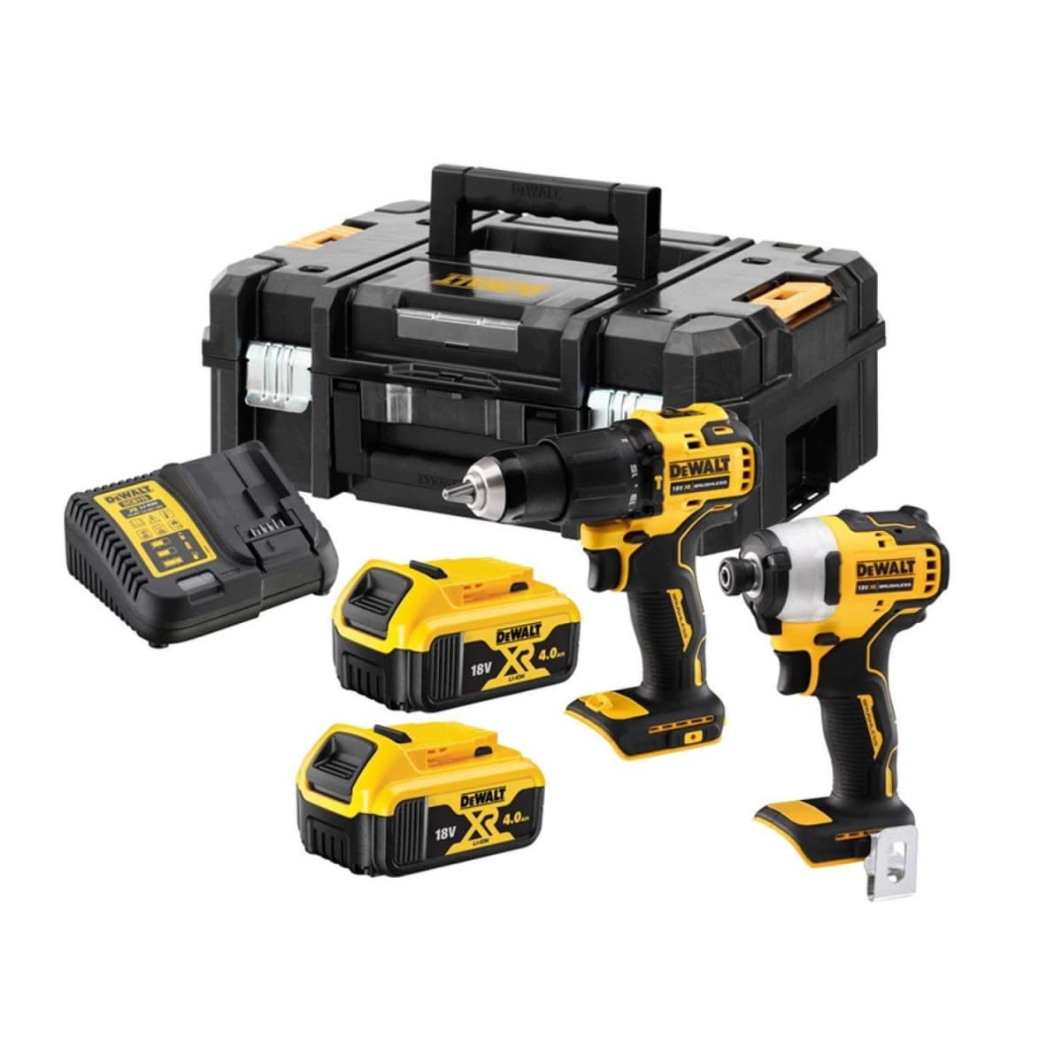 DeWALT DCK2062M2T 18V Li-ion XR Accu Klopboor-/-schroefmachine (DCD709)&Accu Slagschroevendraaier (DCF809) Combiset (2x 4.0Ah) In TSTAK - Koolborstelloos
