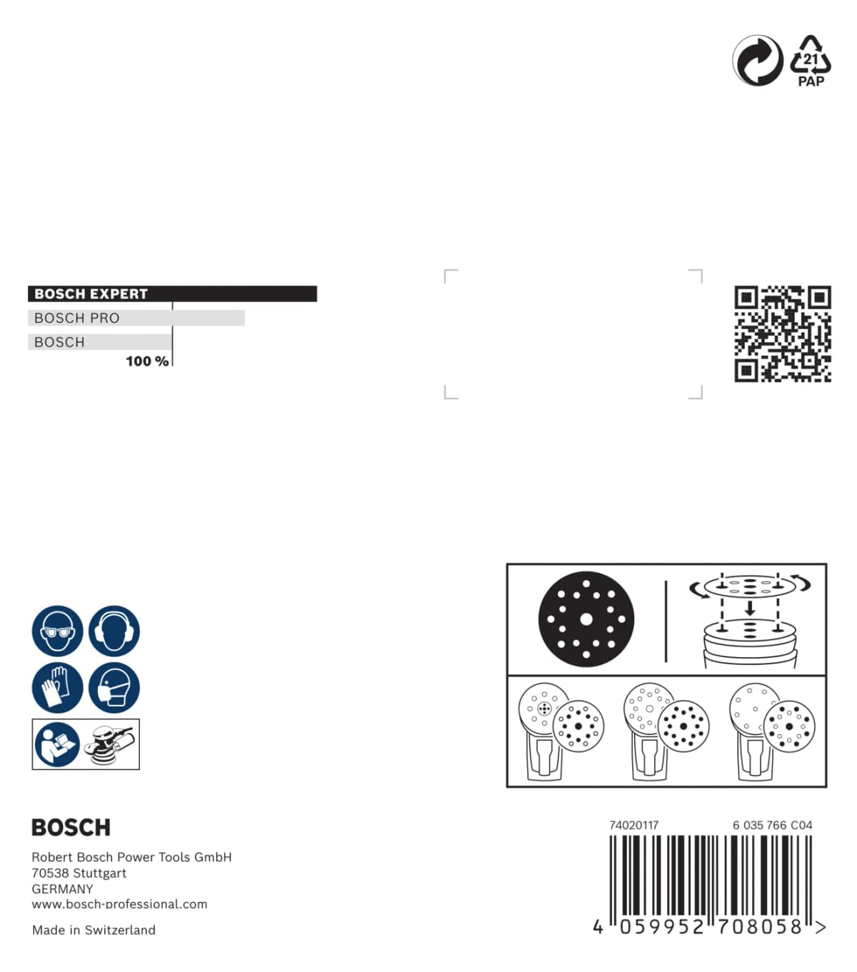 Bosch 2608902407 EXPERT 9-delige Set Schuurschijf O780 Met Film Onderlaag - 125mm - 3xK80/3xK120/3xK180 thumbnail 3