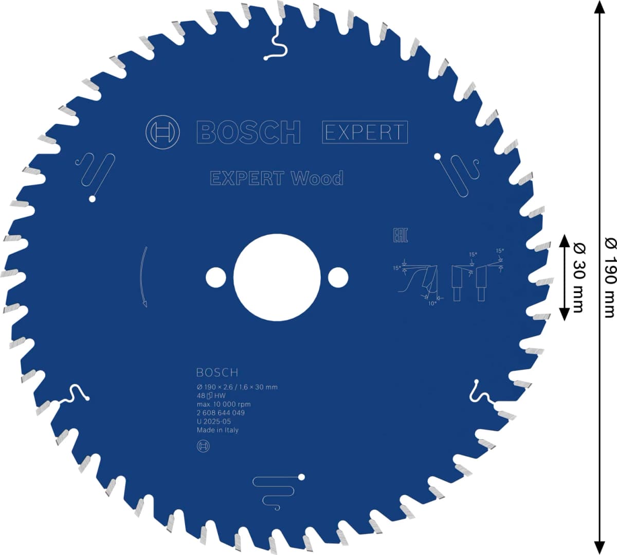 Bosch 2608644049 Expert Cirkelzaagblad - 190 X 30 X 48T - Hout - Carbide thumbnail 4