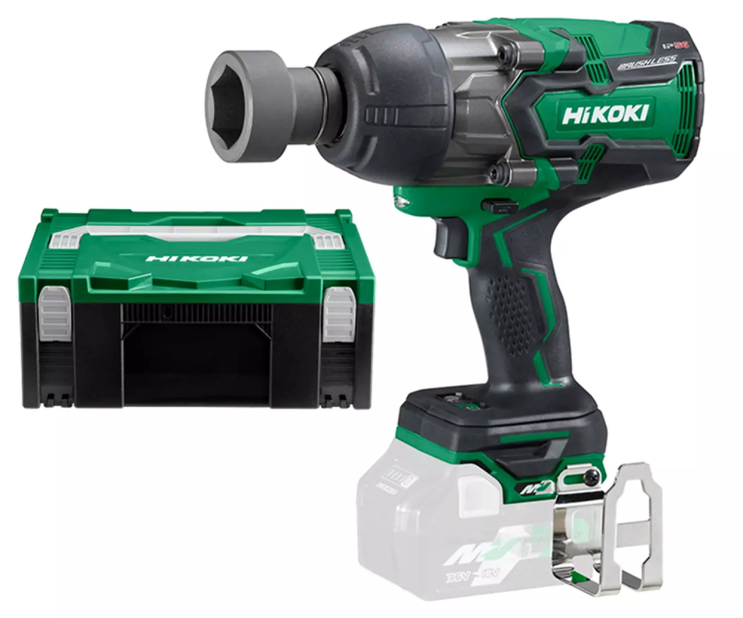 HiKOKI WR36DAW2Z 36V Li-Ion Accu Slagmoersleutel Body In HSC - 1180Nm - 3/4''- Koolborstelloos