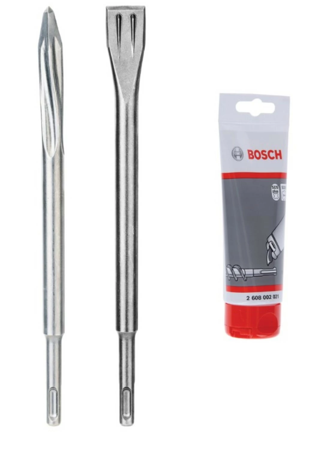 Bosch 061599765K 2-delige Punt- En Platte Beitel Set + Smeervet