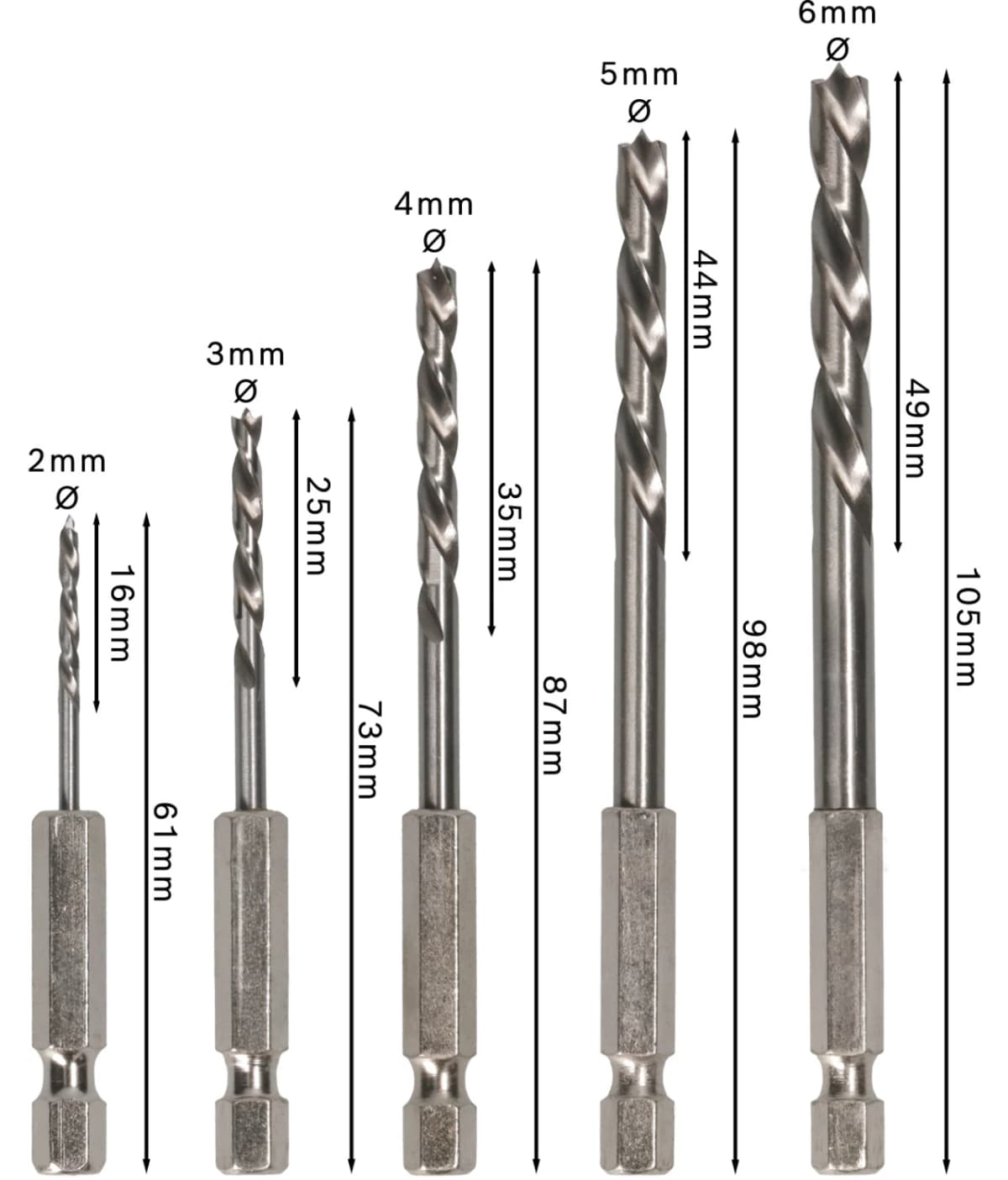Bosch 2608595525 PRO 5-delige Houtborenset - 2/3/4/5/6mm thumbnail 4