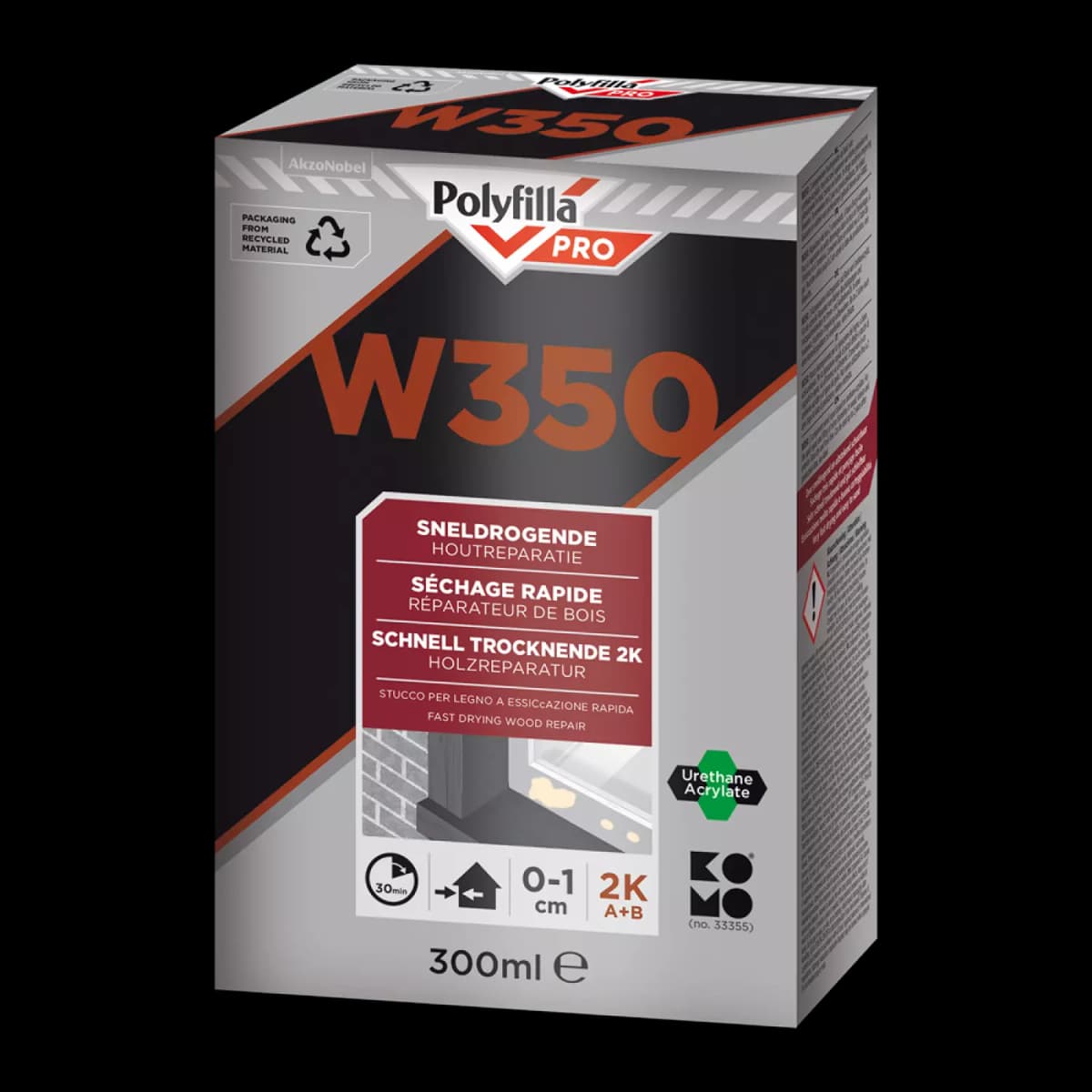 Polyfilla W350 2K Sneldrogende Houtreparatie - 0,3L