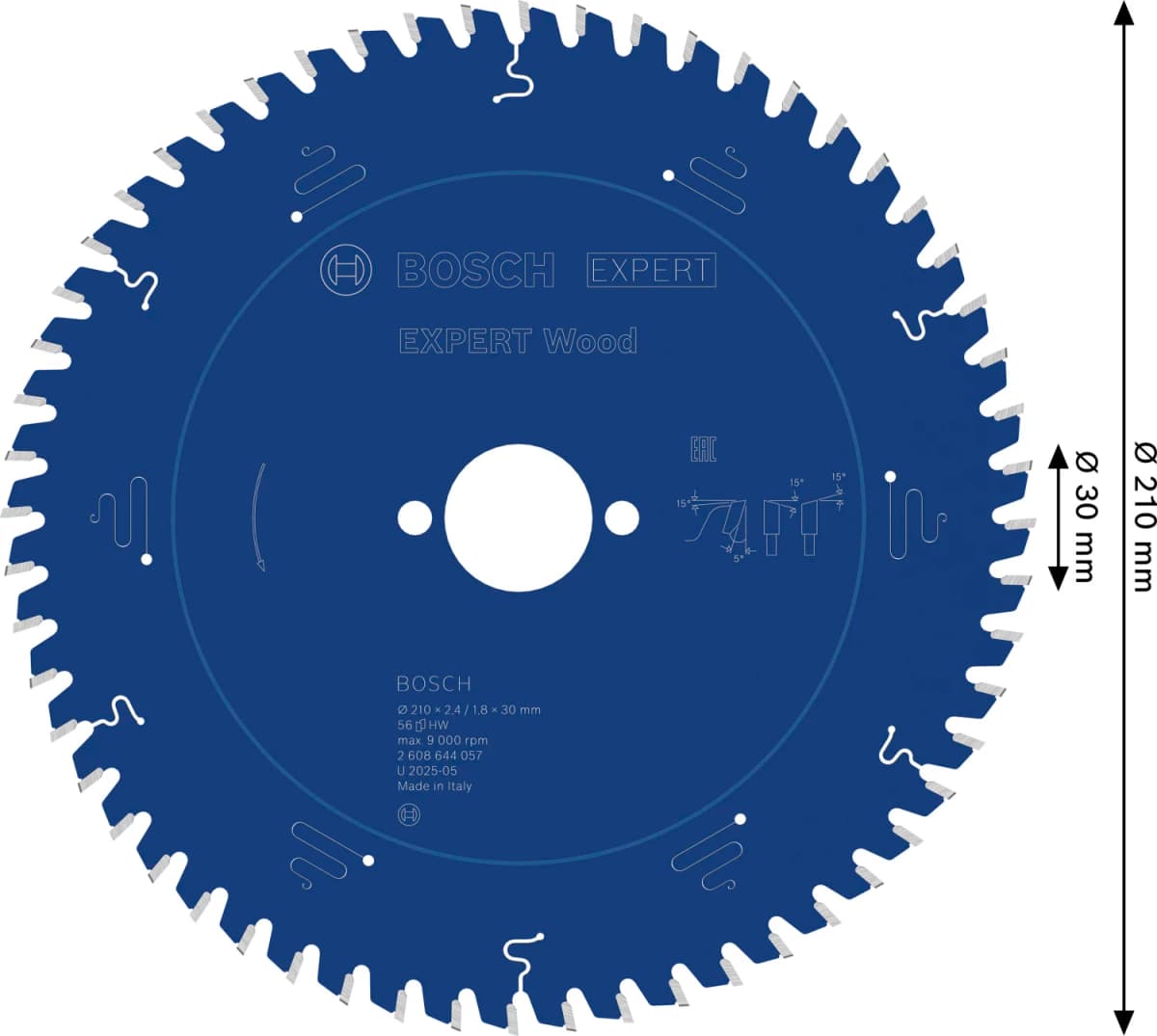 Bosch 2608644057 Expert Cirkelzaagblad - 210 X 30 X 56T - Hout - Carbide thumbnail 4