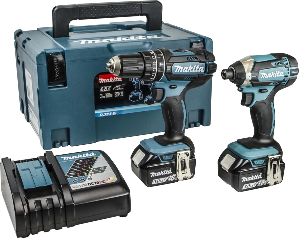 Makita DLX2131JX 18V Li-Ion Accu Klopboor- /schroefmachine (DHP482)&Slagschroevendraaier (DTD152) Combiset (2x 3.0Ah Accu) In Mbox