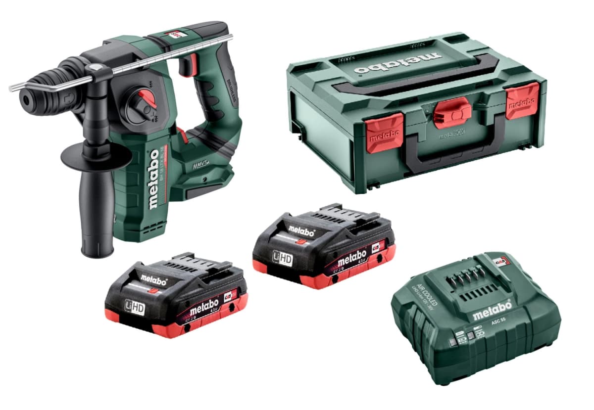 Metabo BH 18 LTX BL 16 18V Li-ion Accu SDS-plus Boorhamer Set (2x 4.0Ah Accu) In MetaBOX - 1.3J