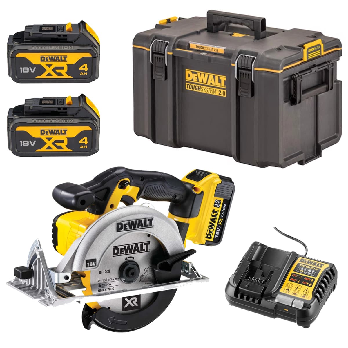 DeWALT DCS391M2-QW 18V Li-ion XR Accu Cirkelzaag Set (2x 4.0Ah) In Koffer - 165mm