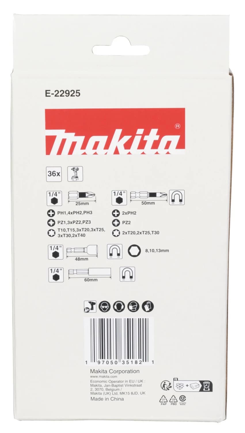 Makita E-22925 36-delige Schroefbitset thumbnail 4