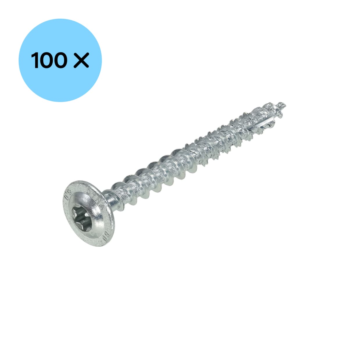 DynaPlus 0286.01.50001 Houtbouwschroef - TX30 - 6.0 X 60mm - Tellerkop - Voldraad - Verzinkt (100st) thumbnail 2