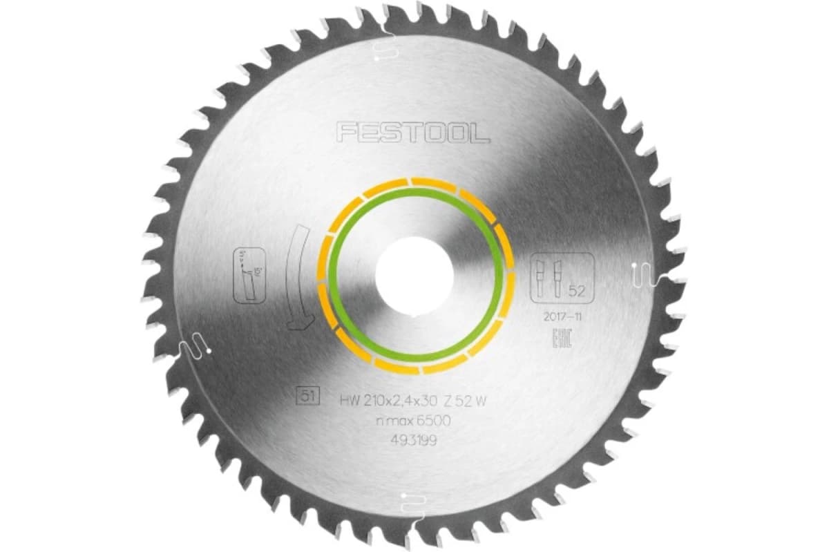 Festool 493199 / 210x2,4x30 W52 Cirkelzaagblad - 210 X 30 X 52T - Hout
