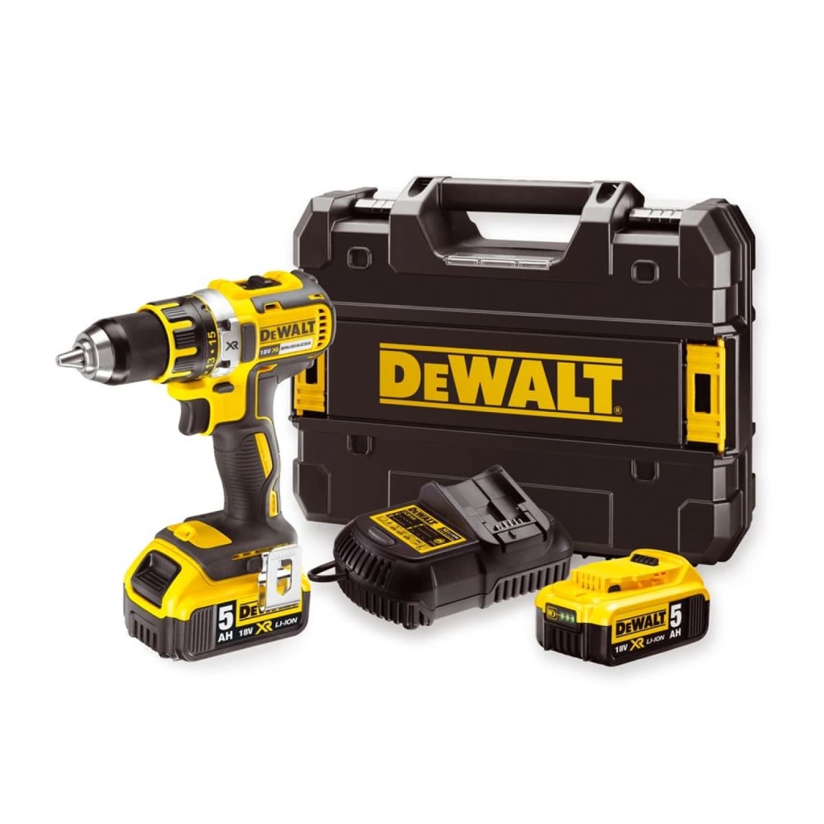 DeWALT DCD791P2 18V Li-ion XR Accu Boor-/schroefmachine Set (2x 5.0Ah) In TSTAK - Koolborstelloos