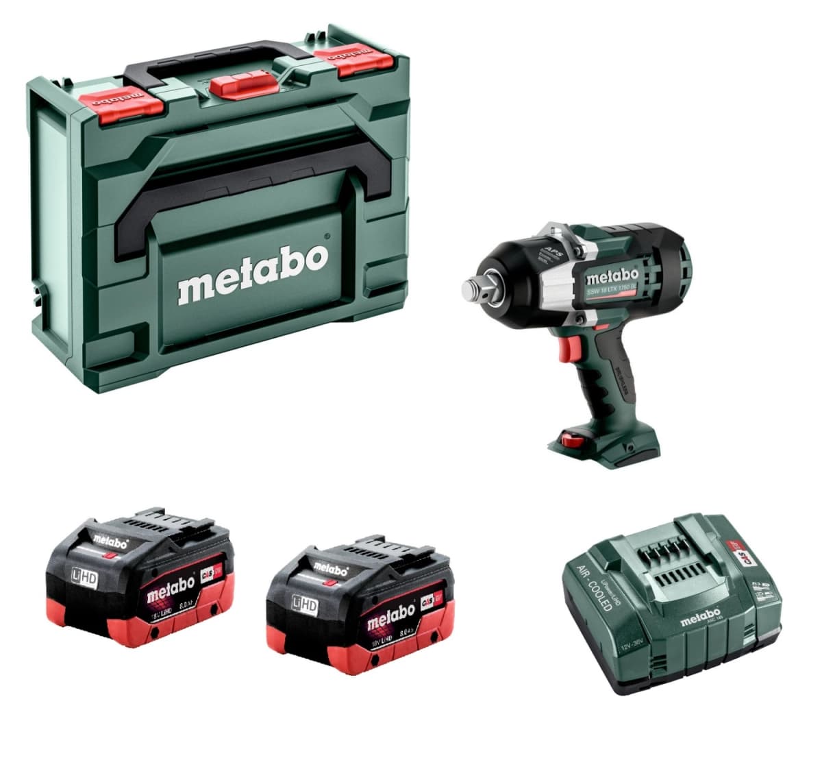 Metabo SSW 18 LTX 1750 BL 18V Li-ion Accu Slagmoersleutel Set (2x 8.0Ah LiHD Accu) In MetaBOX