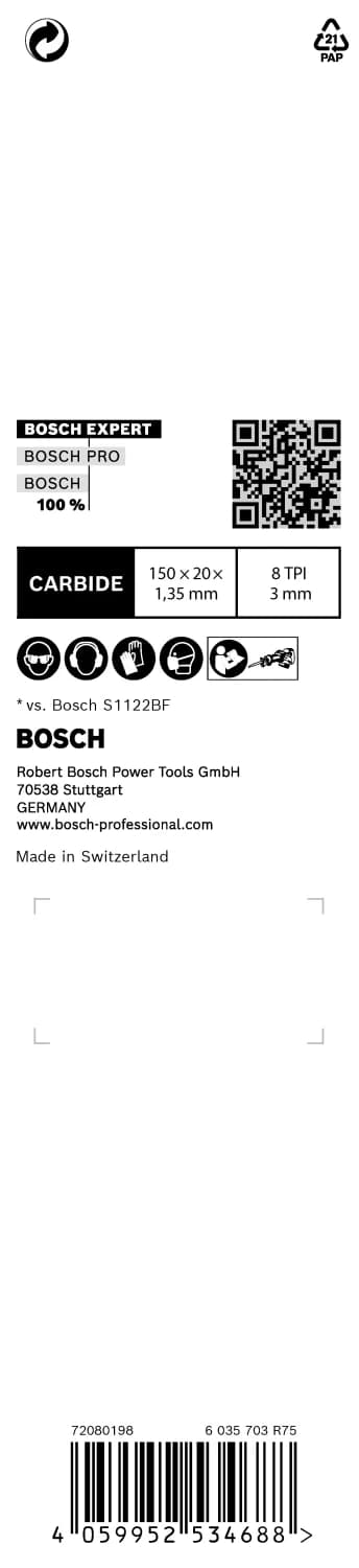 Bosch 2608900378 EXPERT Reciprozaagblad S957CHM - Vehicle Rescue thumbnail 3