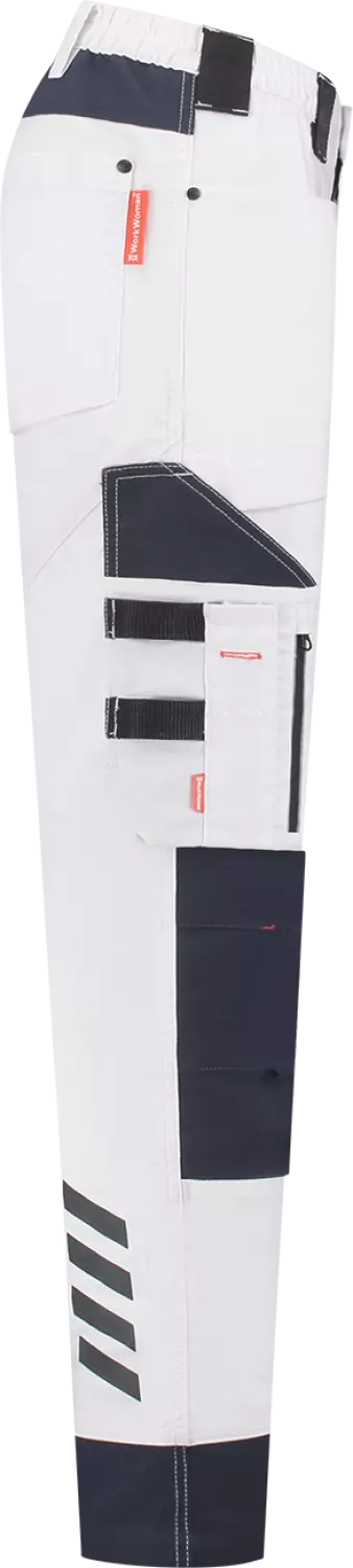 Workman 90041 STRETCH Worker Werkbroek P2S Dames - Wit / Navy - Maat 42 (33/32) thumbnail 4
