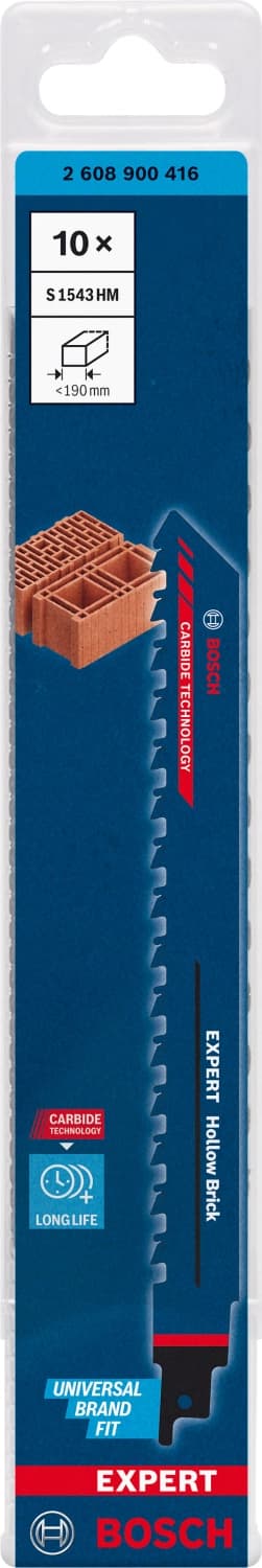 Bosch EXPERT S1543HM Reciprozaagblad - 190mm - Hollow Brick (10st) thumbnail 2