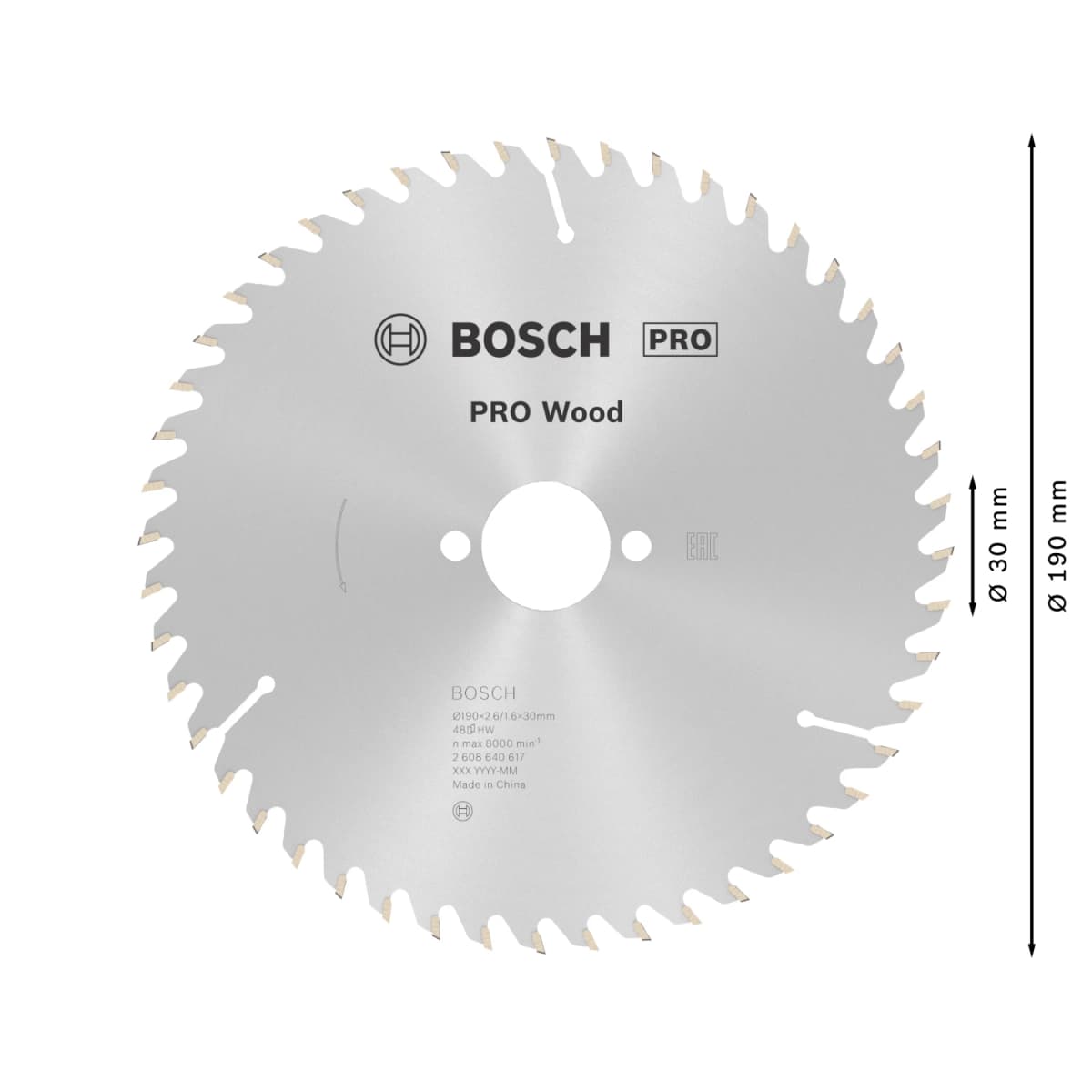 Bosch 2608640617 Optiline Cirkelzaagblad - 190 X 30 X 48T - Hout thumbnail 4
