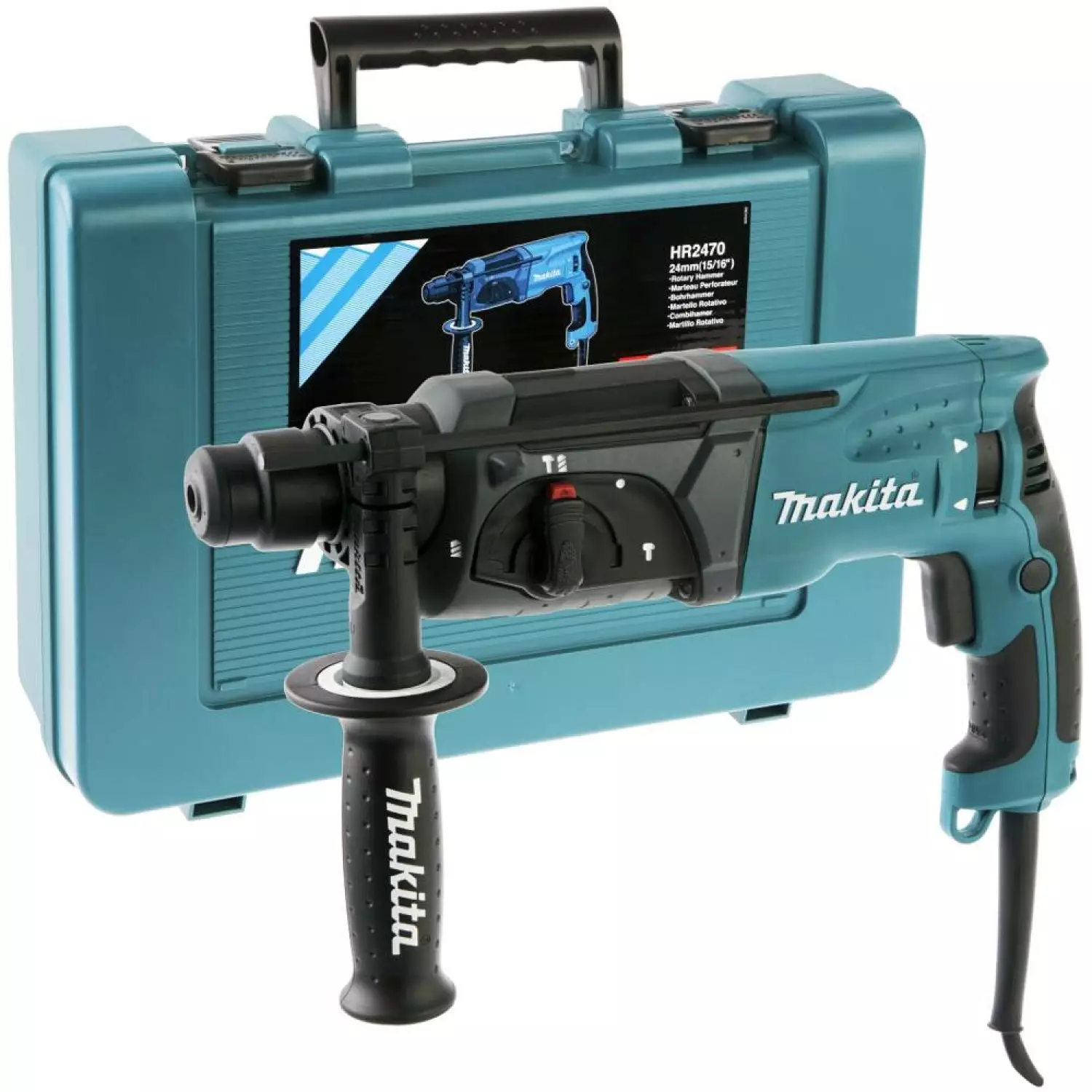 Makita HR2470 SDS-plus Combihamer In Koffer - 780W - 2,4J - Elektrisch Gereedschap - Ideale Combihamer Voor Gaten Tot 24 Mm In Beton