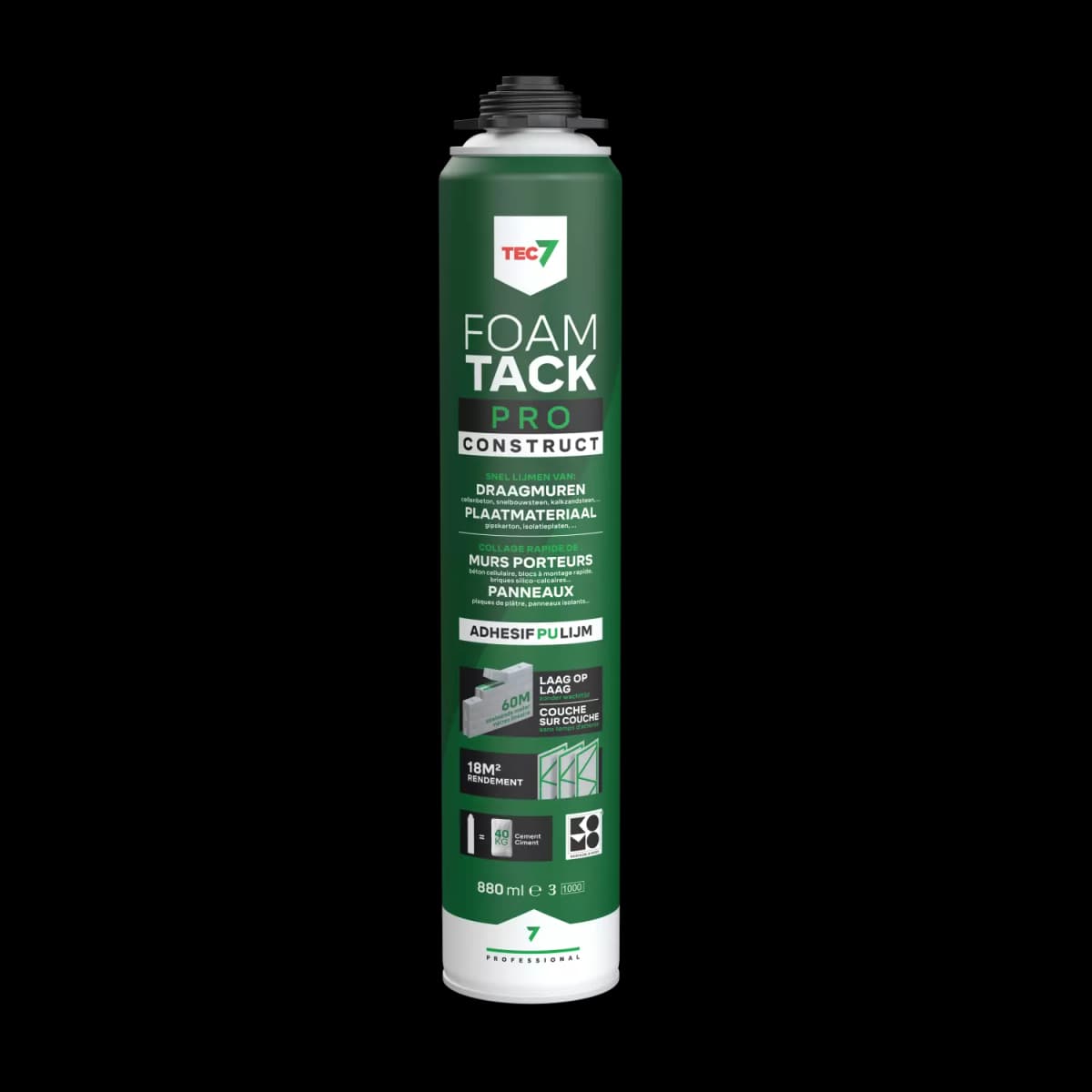 TEC7 FoamTack Pro Construct Lijmschuim - 880ml