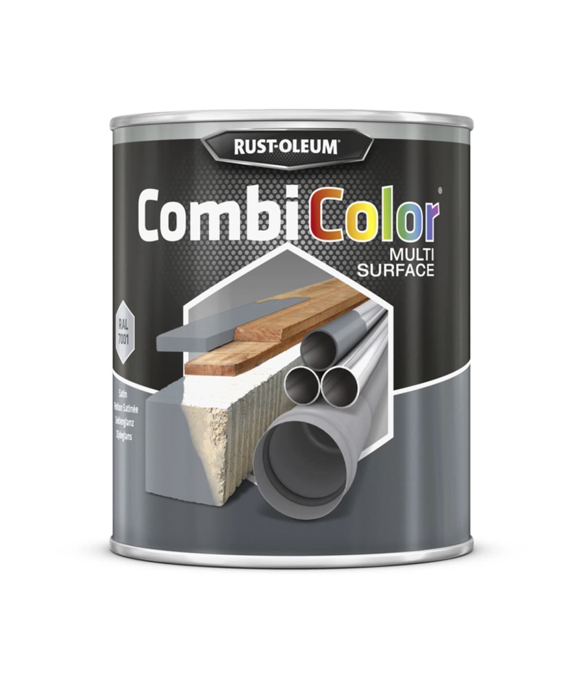 Rust-Oleum Combicolor Multi-Surface Satin - RAL 7001 Zilvergrijs - 0,75L