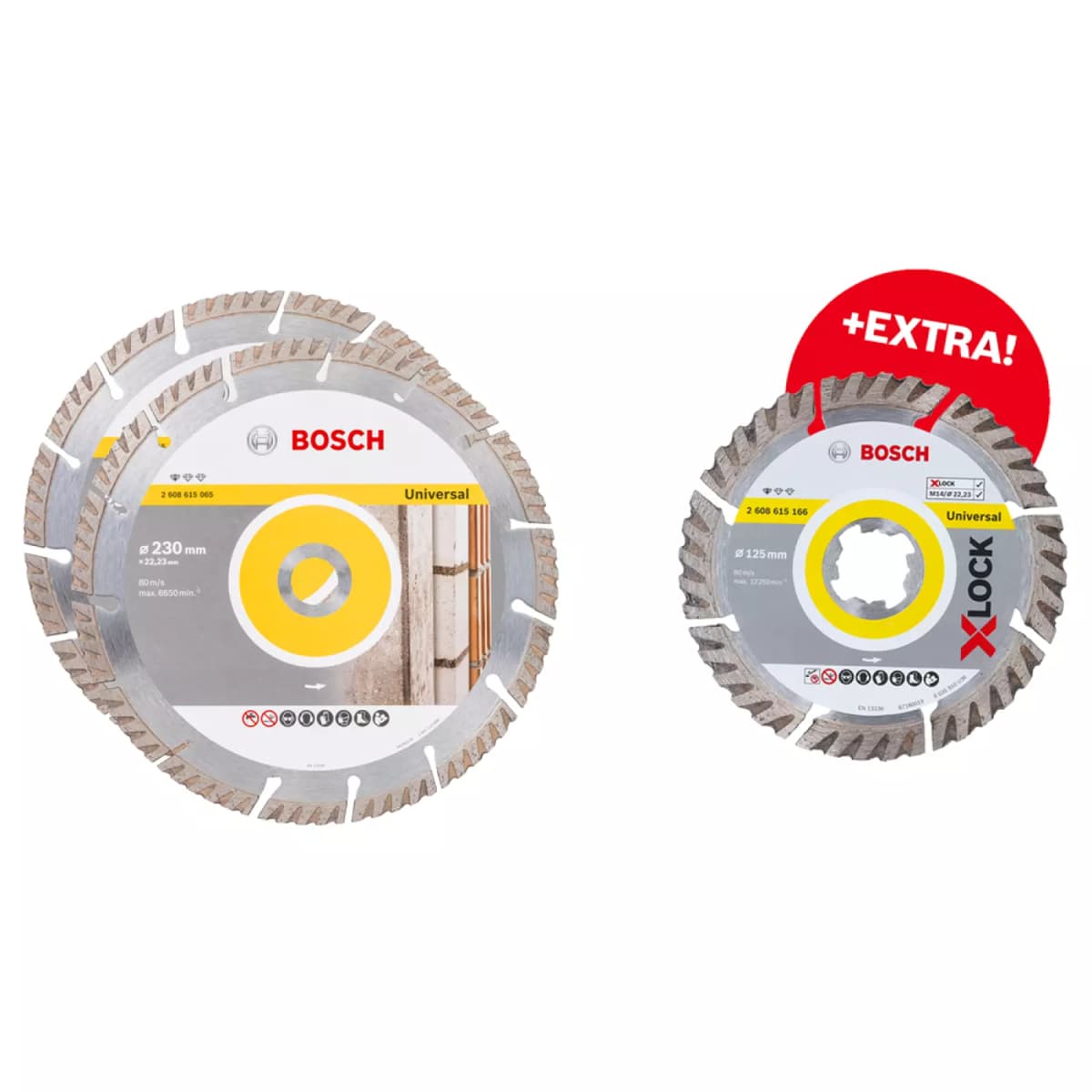 Bosch 061599760Z Diamantschijf 230mm (2st) + 125mm X-lock (1st)