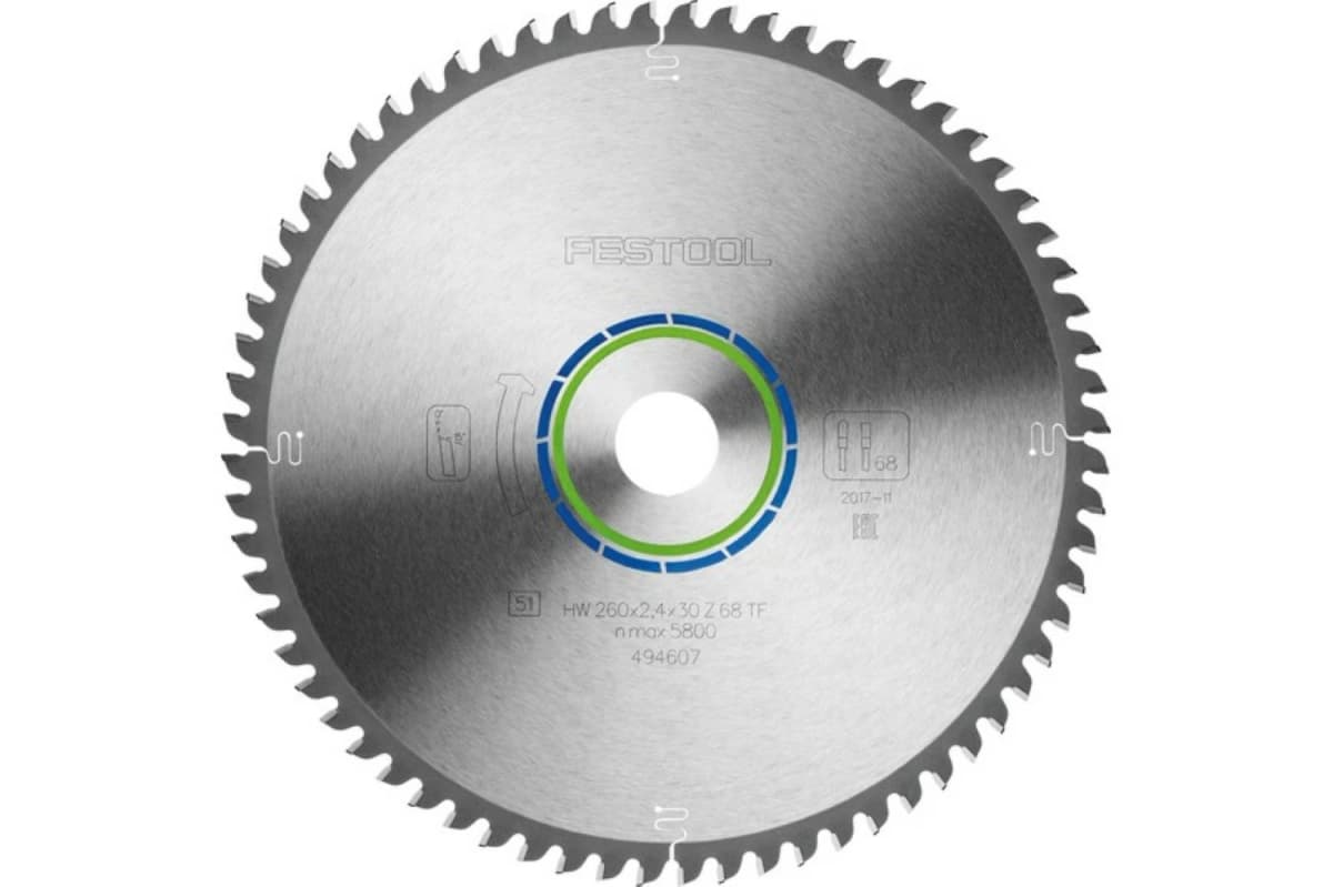 Festool 494607 Cirkelzaagblad - 260x2,4x30 TF68 - Aluminium En Plastics