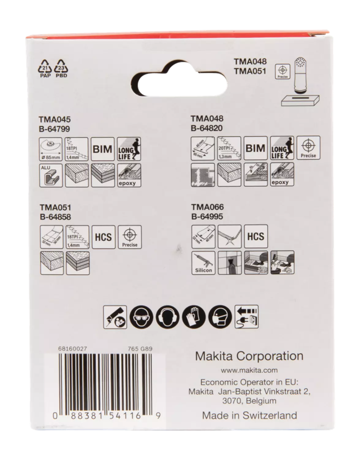Makita B-67505 4-delige Zaag-/schraapset Multitool thumbnail 3