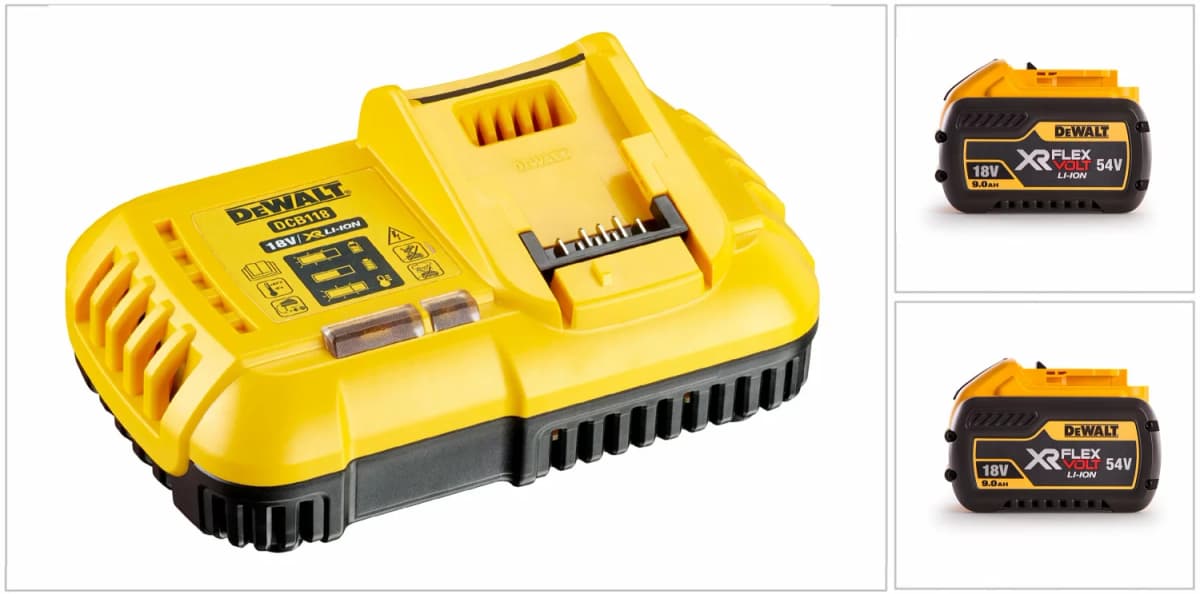 DeWALT DCB118X2 18 / 54V FlexVolt Li-Ion Accu Starterset (2x 9.0Ah) + Lader