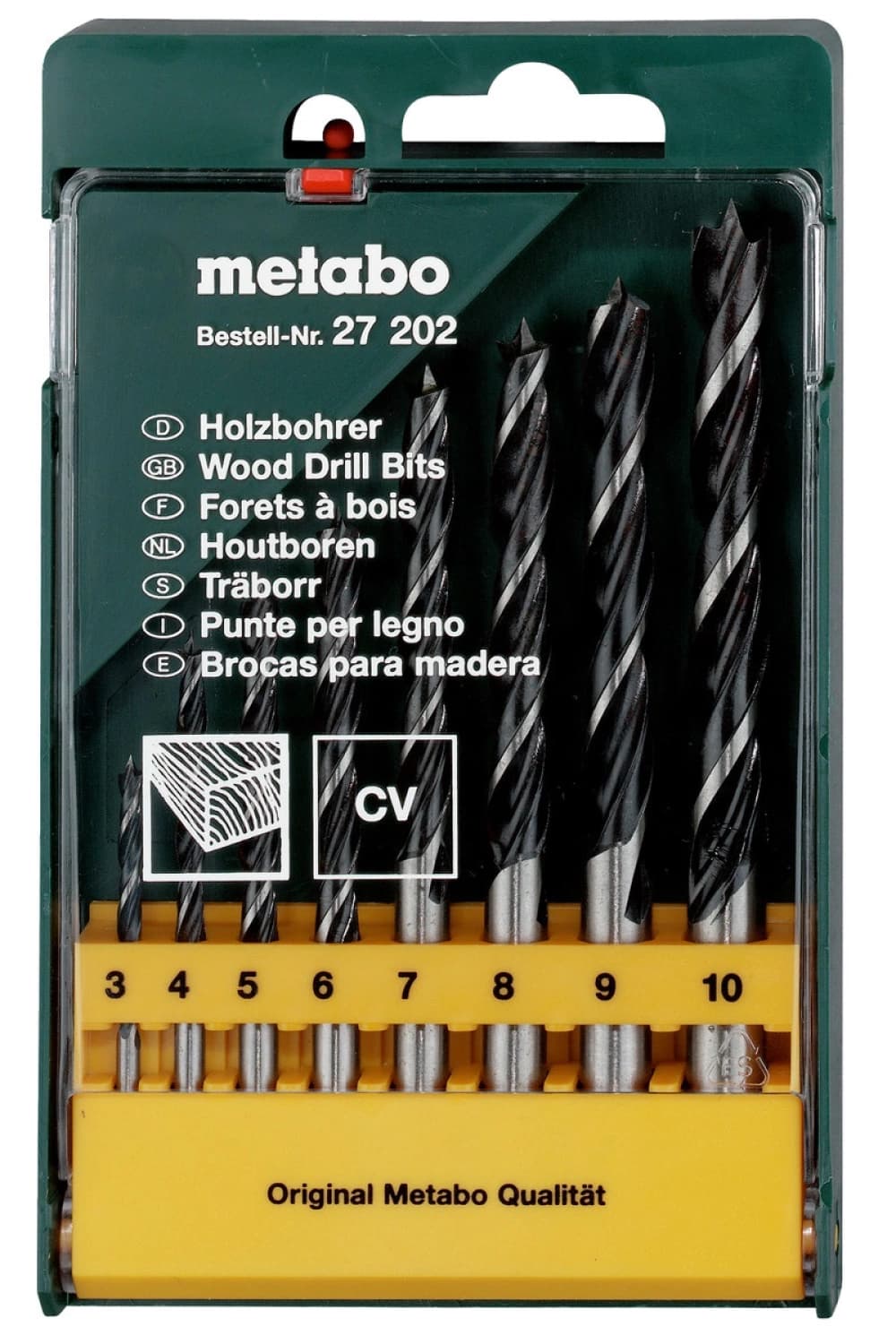 Metabo 627202000 8-delige Houtboren Set In Cassette - 3-10mm