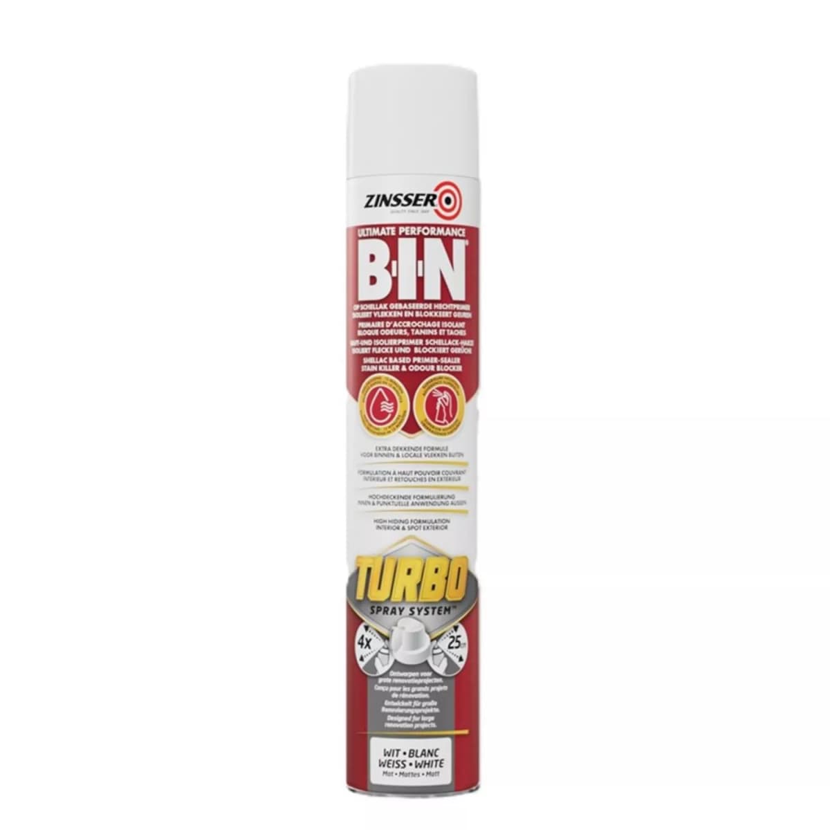 Zinsser B-I-N Turbo Spray Primer - Wit - 0,75L