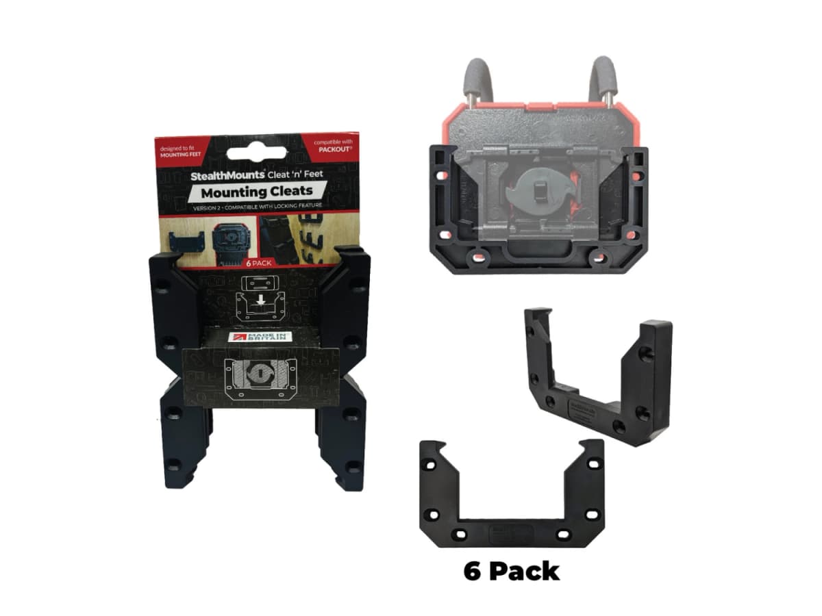 StealthMounts OM-LOCL-BLK-6 Cleat'n'Feet Montageklemmen V2 - Zwart - 6 Stuks