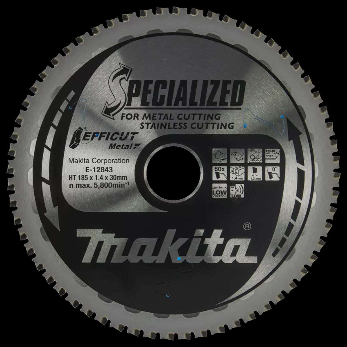 Makita E-12843 Efficut Cirkelzaagblad RVS/Staal - 185x30x1,4mm 60T thumbnail 4