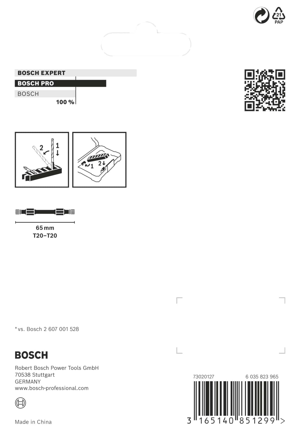 Bosch 2608522339 8-delige Schroefbitset - T20 - 65mm thumbnail 3
