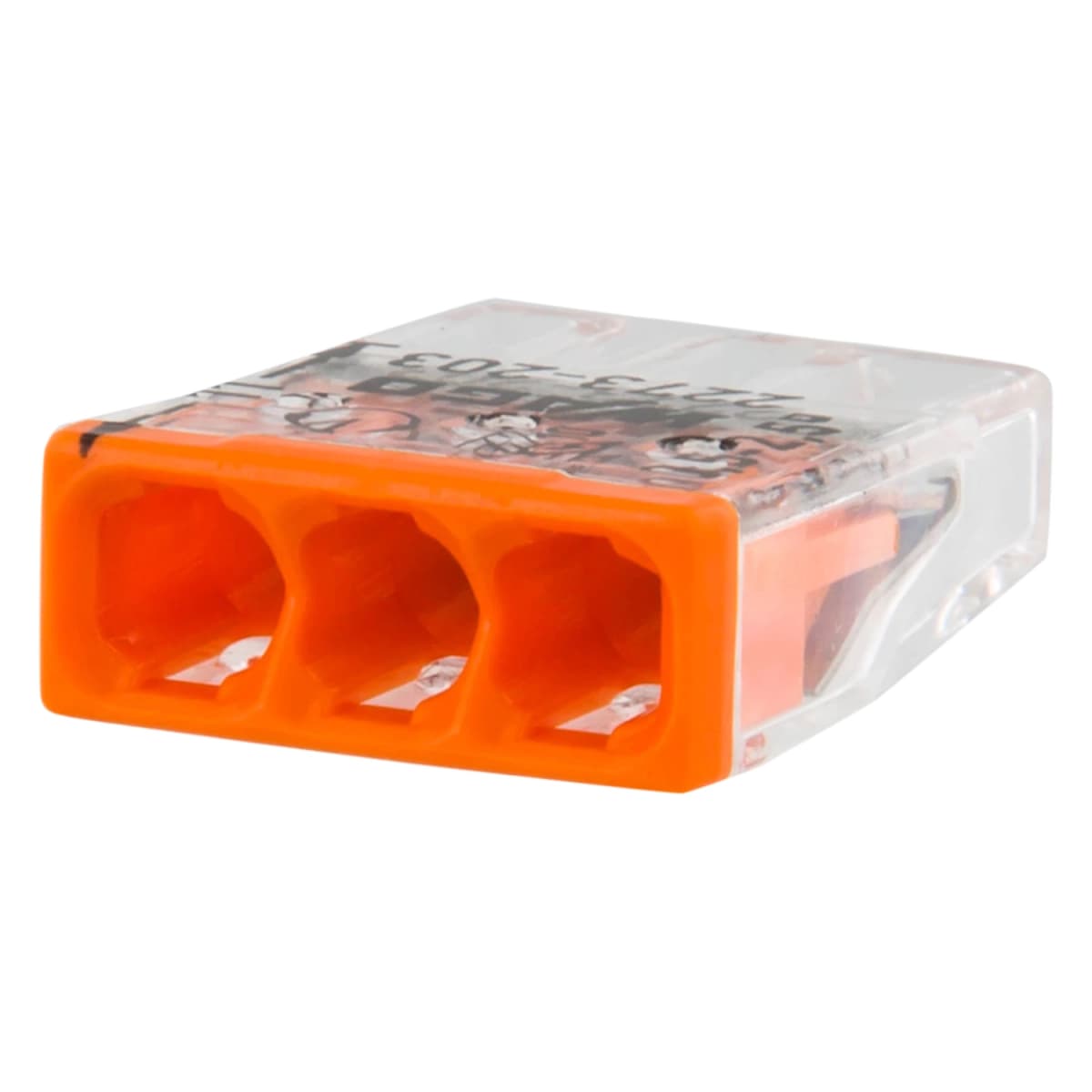Wago 2273-203 Lasklem 3-polig - 3-gaats - 3 X 0.5 - 2.5mm² - Transparant-oranje (100st)