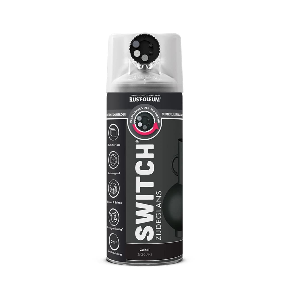 Rust-Oleum Switch Spuitlak - Zijdeglans Zwart - 400ml