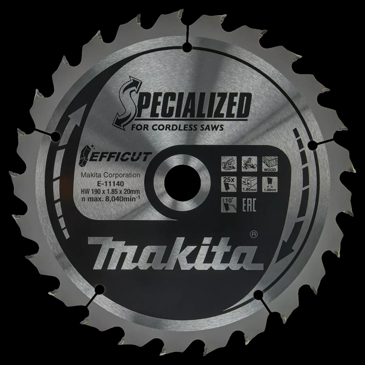 Makita E-11140 Efficut Cirkelzaagblad Hout - 190x20x1,85mm 25T thumbnail 4