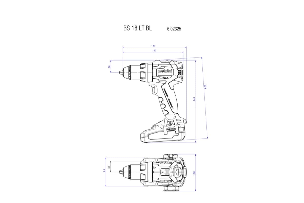Metabo BS 18 LT BL 18V Li-Ion Accu Boor-/schroefmachine Set (2x 4.0Ah Li-Power Accu) In MetaBOX - Koolborstelloos thumbnail 3