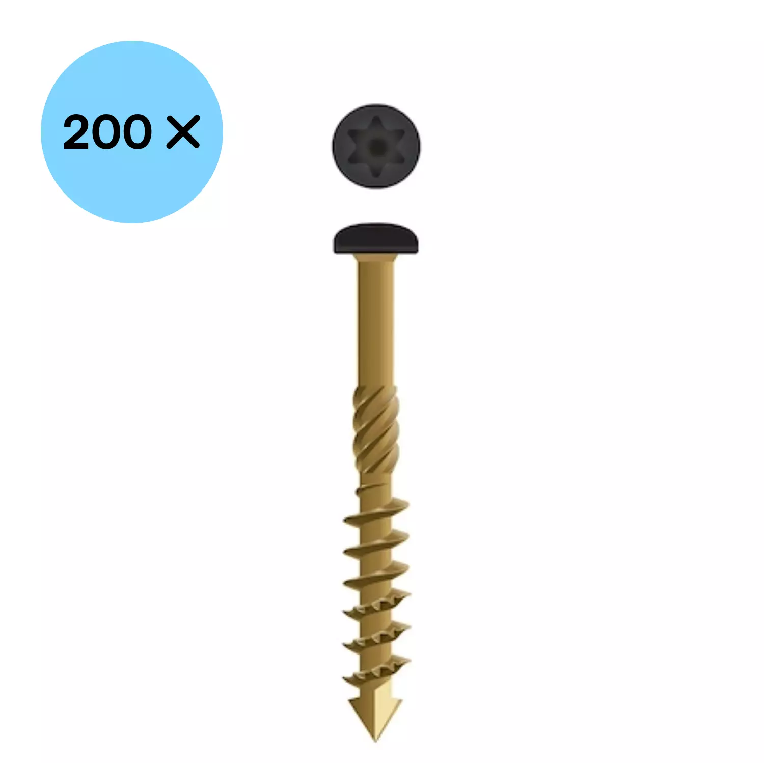 Dynaplus 0284.08.34005 Gevelschroef - Outdoor - Zwarte Kop - TX20 - 4.5 X 60/30mm (200st) thumbnail 2