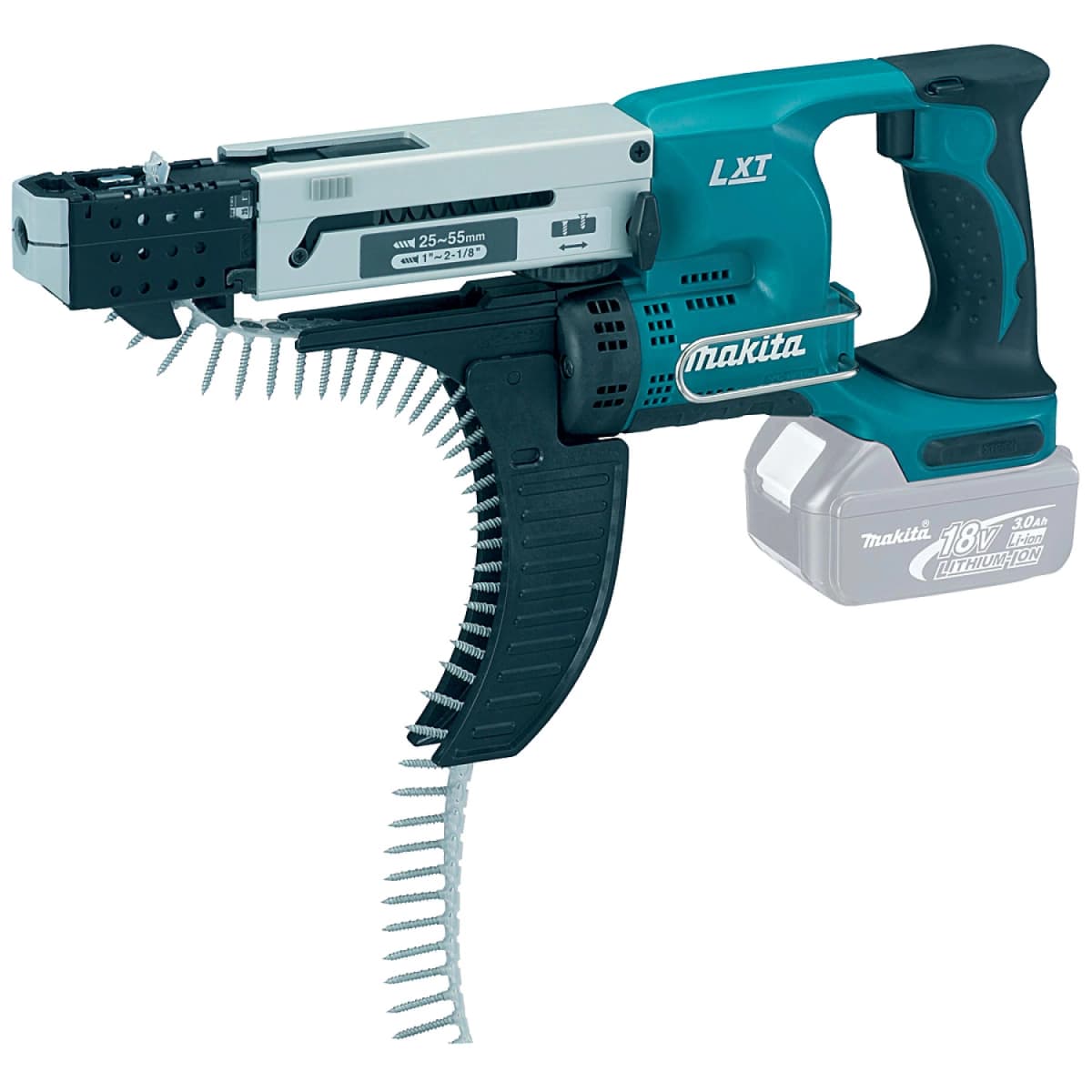 Makita DFR550Z 18V Li-Ion Accu Schroefautomaat / Bandschroefmachine Body - 25-55mm - Voor De Professional En Moeiteloos Werken Met Schroeven