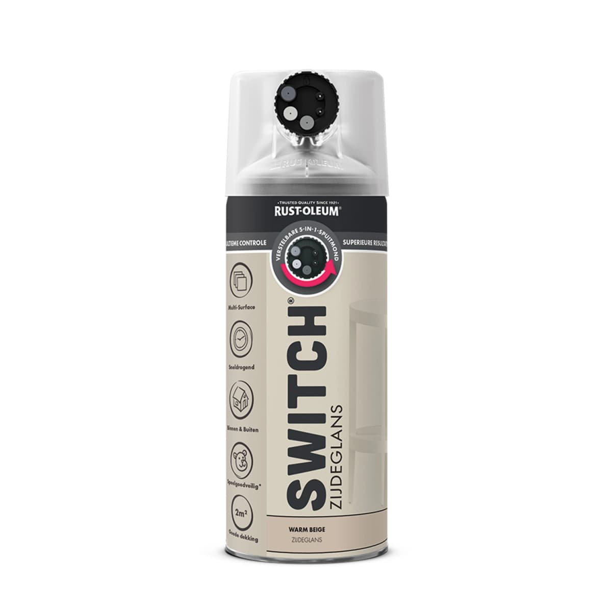 Rust-Oleum Switch Spuitlak - Zijdeglans Warm Beige - 400ml