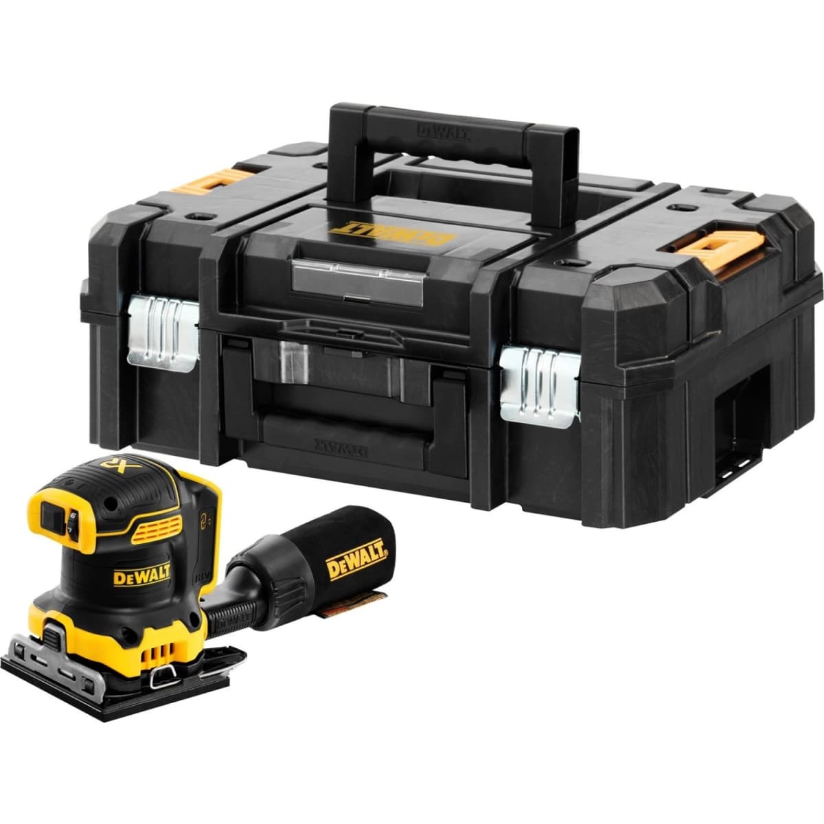 DeWALT DCW200NT 18V Li-ion XR Accu Vlakschuurmachine Body In TSTAK - 140 X 115mm - Koolborstelloos