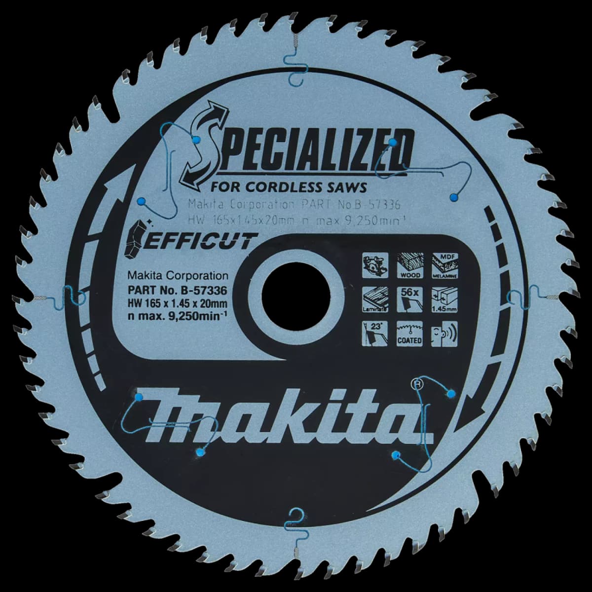 Makita B-57336 Cirkelzaagblad - Efficut 165x20x1,45 56T - Hout thumbnail 4