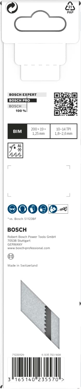 Bosch 2608656265 / S 1025 VF Reciprozaagblad - 200 X 10/14TPI - Metaal (5st) thumbnail 3