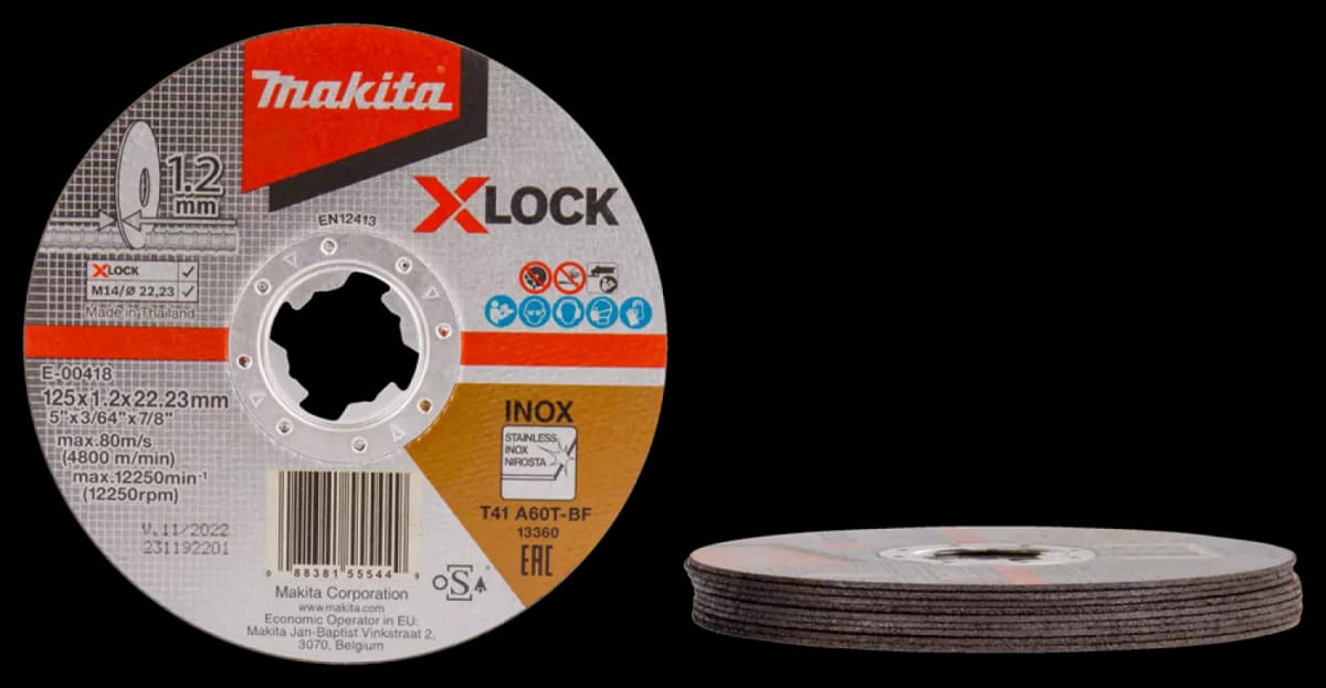 Makita E-00418 Doorslijpschijf X-Lock RVS - 125x22,23x1,2mm (10st) thumbnail 2