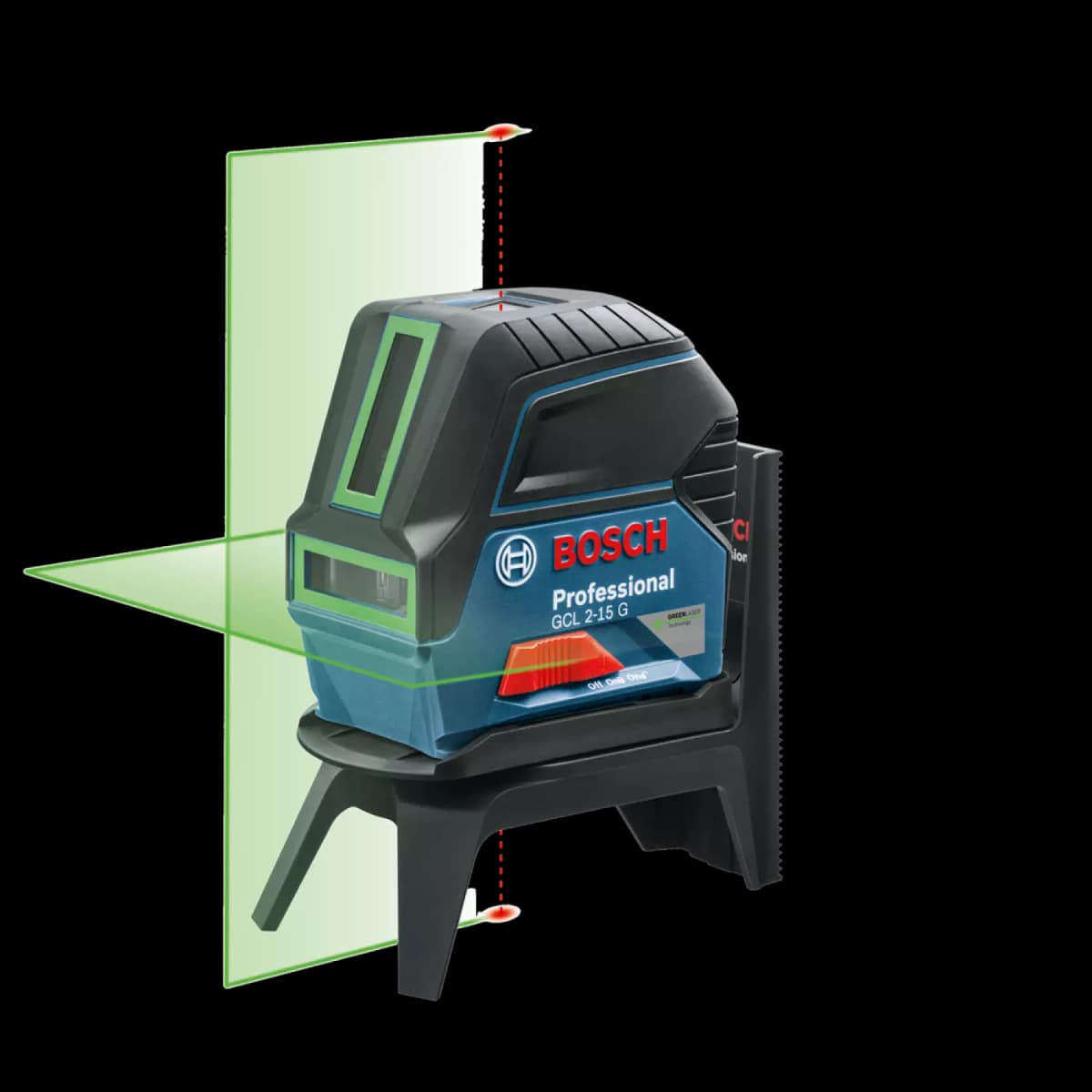 Bosch GCL 2-15 G Kruislijnlaser Met Loodlijnfunctie + Wandhouder In Koffer - 15m - Groen thumbnail 2