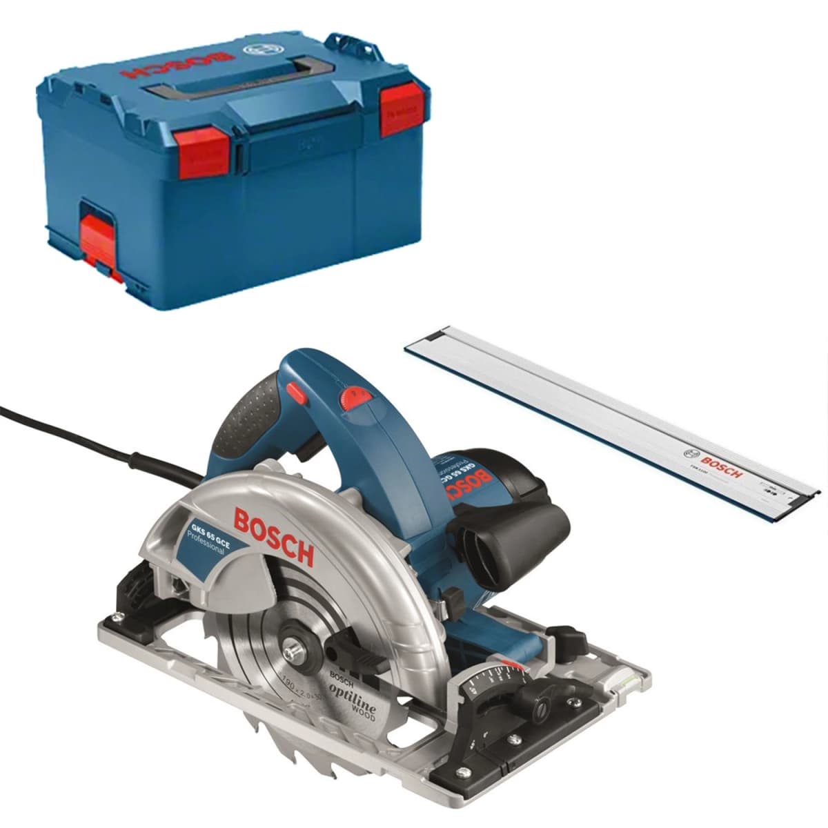 Bosch GKS 65 GCE Cirkelzaag En Geleiderail In L-Boxx - 1800W - 190mm